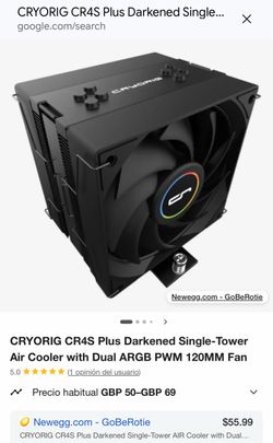 CRYORIG CR4S Plus Darkened Single-Tower CPU Air Cooler