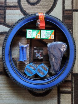 NEW Bicycle Bmx Parts Bundle 24" Blue