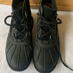 Black Leather UGG Booties