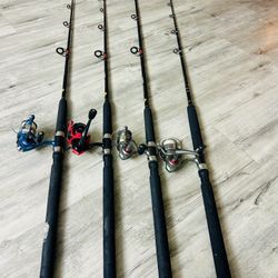 4 spinning fishing rods and reel combo $40/ EACH