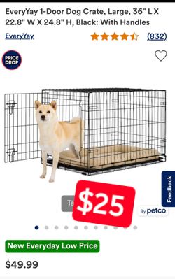 New EveryYay 1-Door Large Black Dog Crate