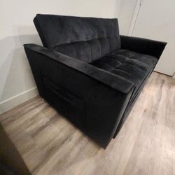 Simplie Fun Modern Velvet Loveseat Sofa Couch Pull Out Bed 