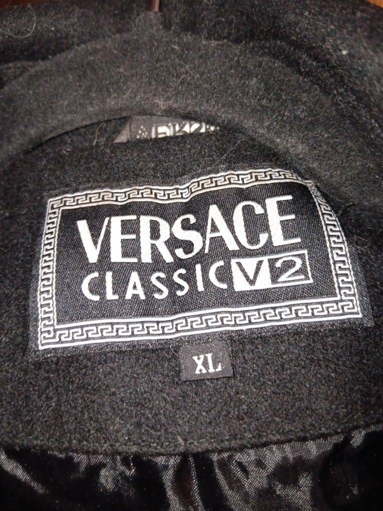 Black wool versace jeans cature jacket