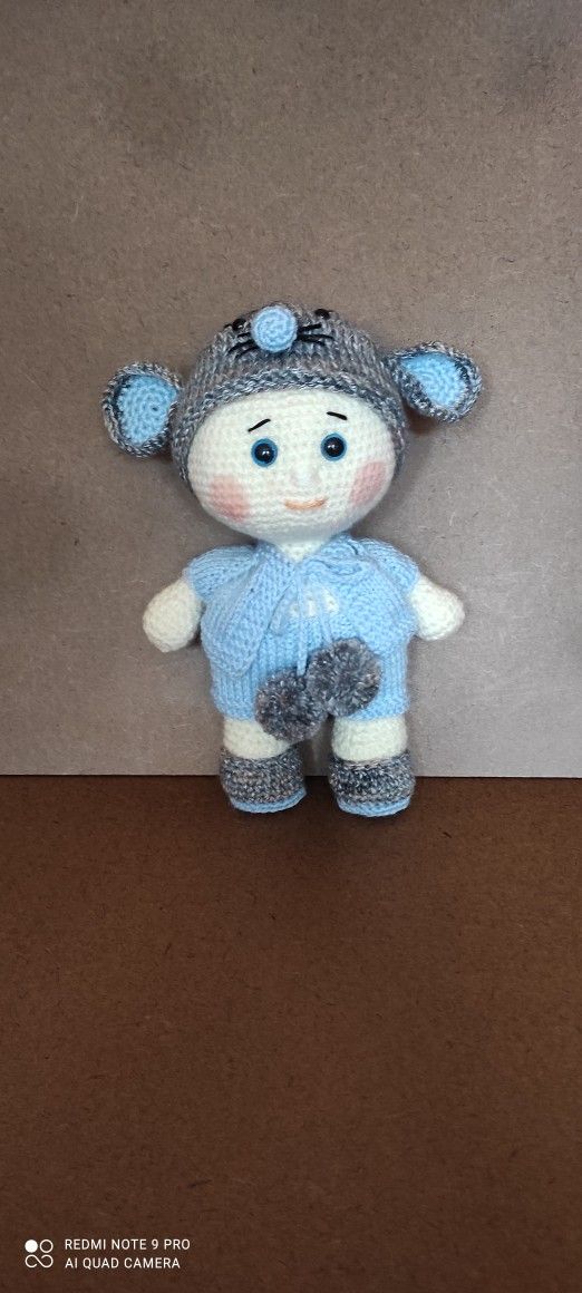 Crocheted Baby. Toy Or Decor