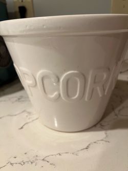 White ceramic Popcorn bowl