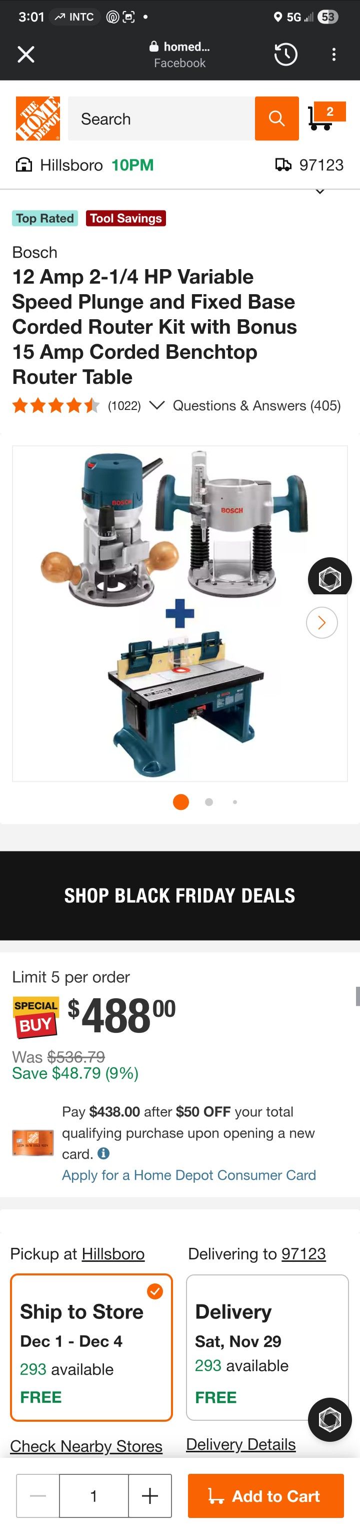 Bosch Router and Compatible Table