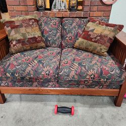 Bassett Furniture Mission Style Loveseat 