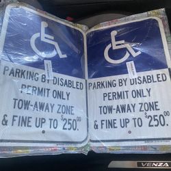 2 Handicap Parking Sign