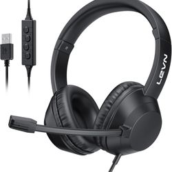 Headset with Mic, USB Headset with Microphone for PC, Headset with Microphone for Pc with Noise Canceling Microphone for Laptop, USB Headset for Work 