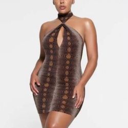 New Skims Mesh Snake print Dress