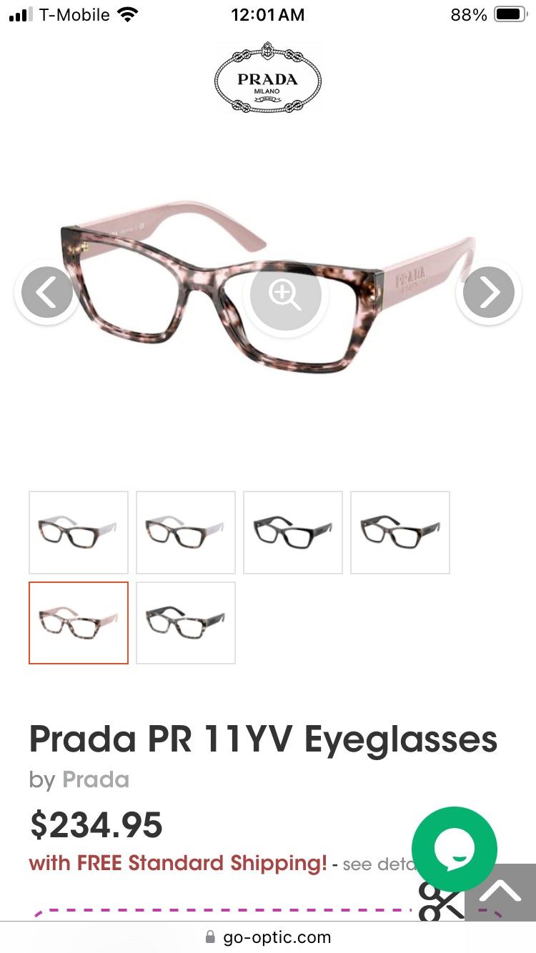 Designer Prada PR 11YV Eyeglasses