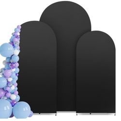 Arch Backdrop Cover Set of 3 Wedding Arch Cover Spandex Fitted Arch Cover Round Top Arch Backdrop Stand Cover for Birthday Baby Party Ceremony Banquet