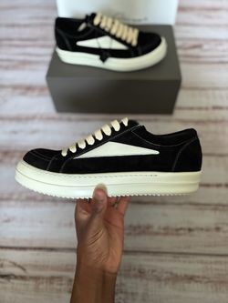 Rick Owens DRKSHDW Black Suede Low Top – Size 9