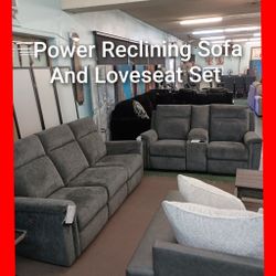 ✨ Power Reclining Sofa And Loveseat Set 