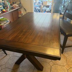 Wood Dining Table And Bench $200 