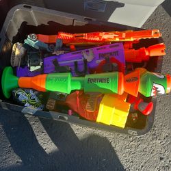 Full Bin Of Nerf Toys 