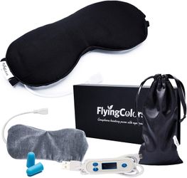 Graphene Heated Eye Mask Warm Sleep Silk Mask with Far Infrared, Time&Temp Control with USB Cable, Warm Therapeutic Treatment for Puffy Eyes