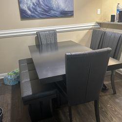 Mollai Dining Room set w/bench (7-8 Ppl can sit)