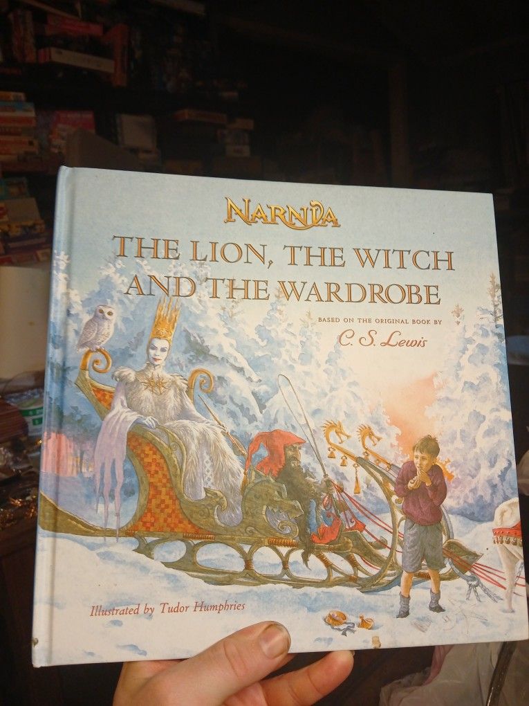picture book edition of The Lion, the Witch and the Wardrobe, based on the original novel by C. S. Lewis and illustrated by Tudor Humphries. 