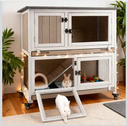 Small Animals - Rabbit Hutch, 2-Story Bunny Cage on 4 Wheels
Guinea Pig Cage