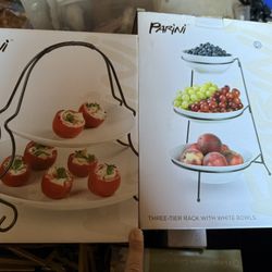 Parini 3 Tier Rack With Bowls And 2 Tier Rack With Plates