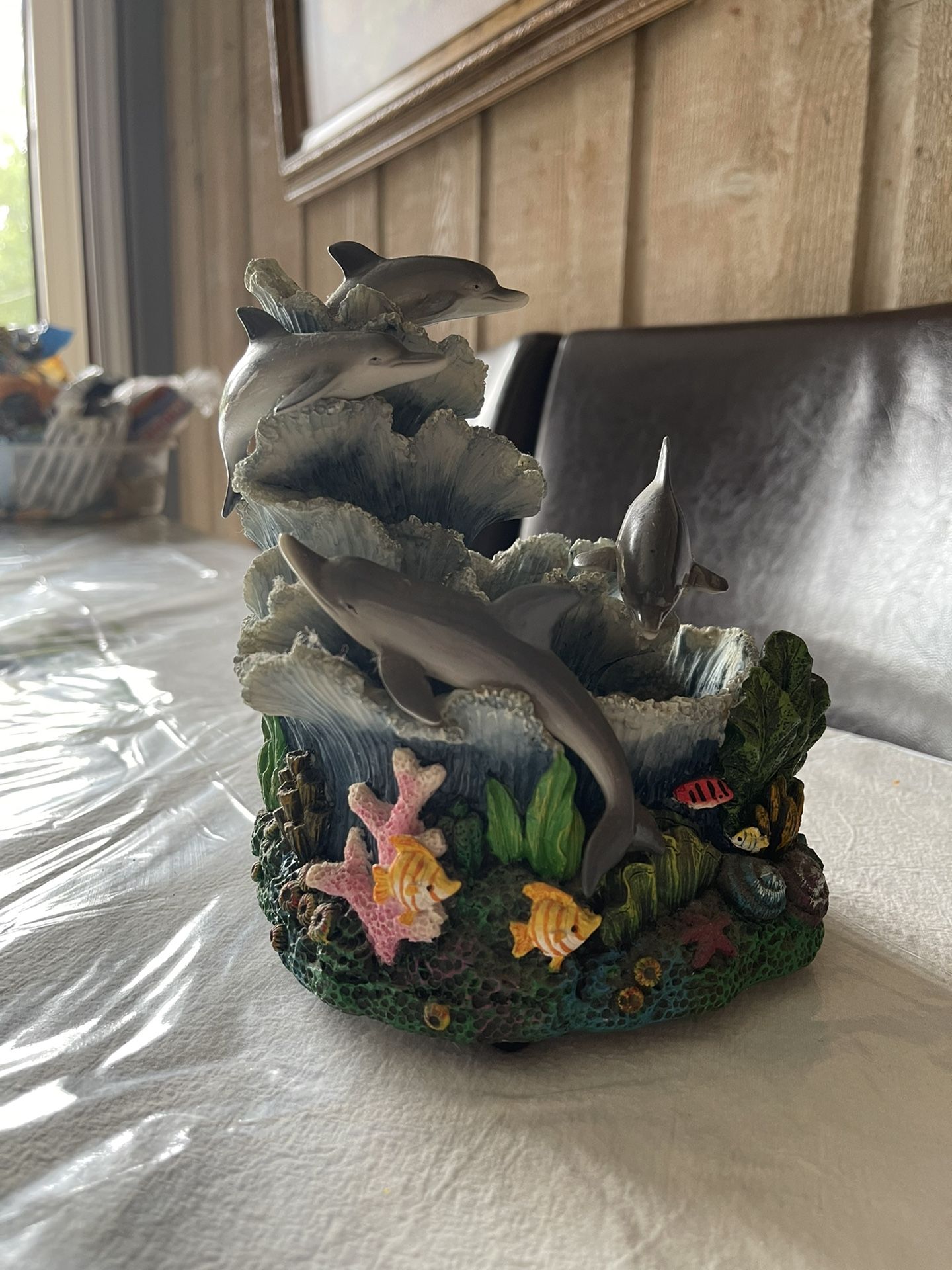 Ceramic Dolphin Table Water Fountain