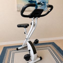 Folding Exercise Bike w/ LCD Display – Compact Home Cardio Machine