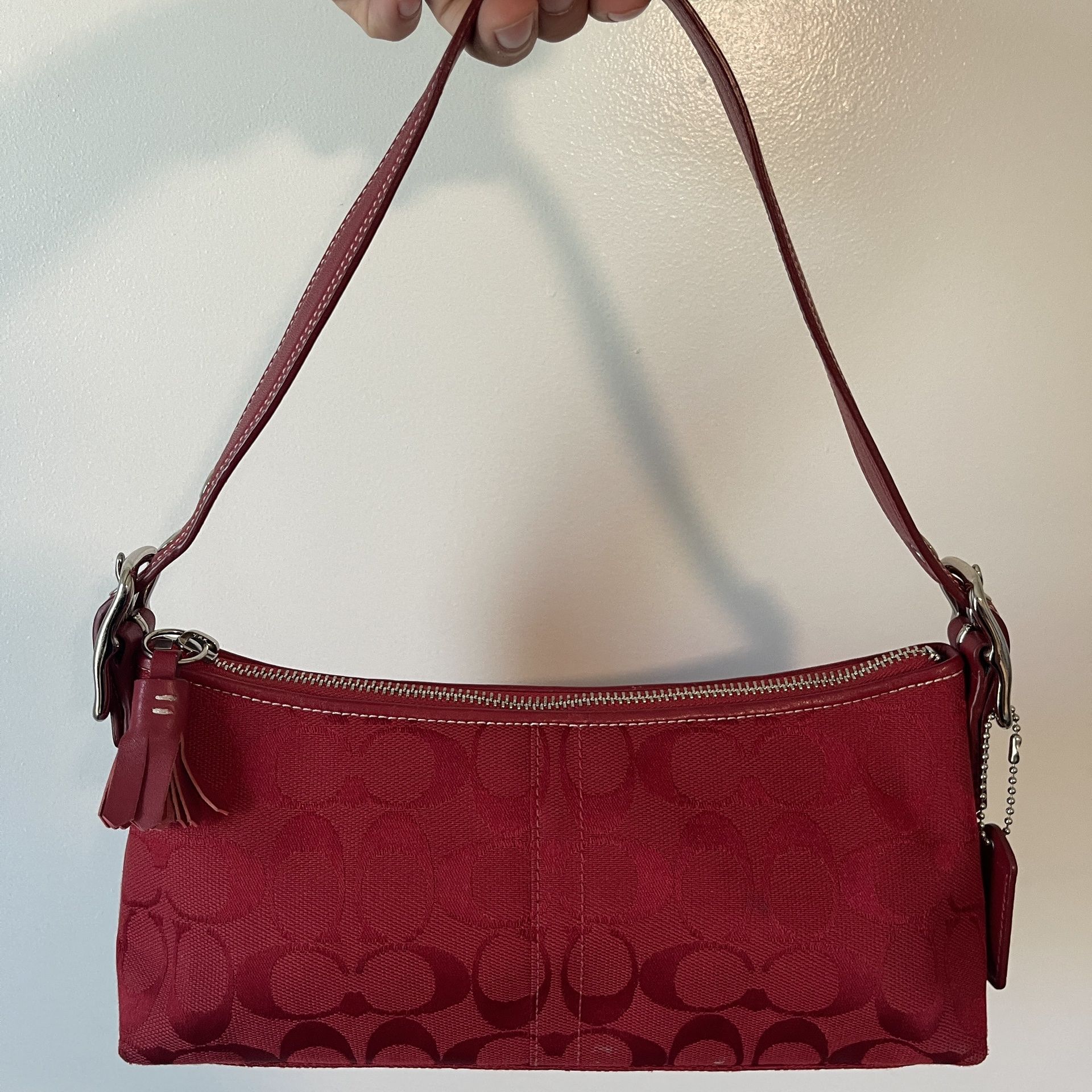 Coach Demi Baguette Bag Coach Vintage Hamptons Signature East West 