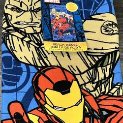 Avengers Spider-Man, Iron Man, Thor, Groot 27"x54" Marvel Beach Towel