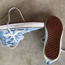 Vans Blue Butterfly Shoes 10$ Big Kids Size 3