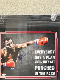 Signed Boxing Poster Mike Tyson Signed Framed Photo "Everybody Has A Plan..." - JSA Witness COA (#WB539637)