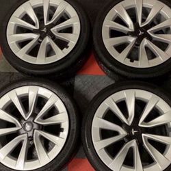 2022 Tesla Model 3 Sport Wheels Rims Tires OEM 19”