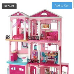 Mattel Barbie 3 Story Pink Furnished Doll Town house Dream-house Townhouse (Pls Read Description)
