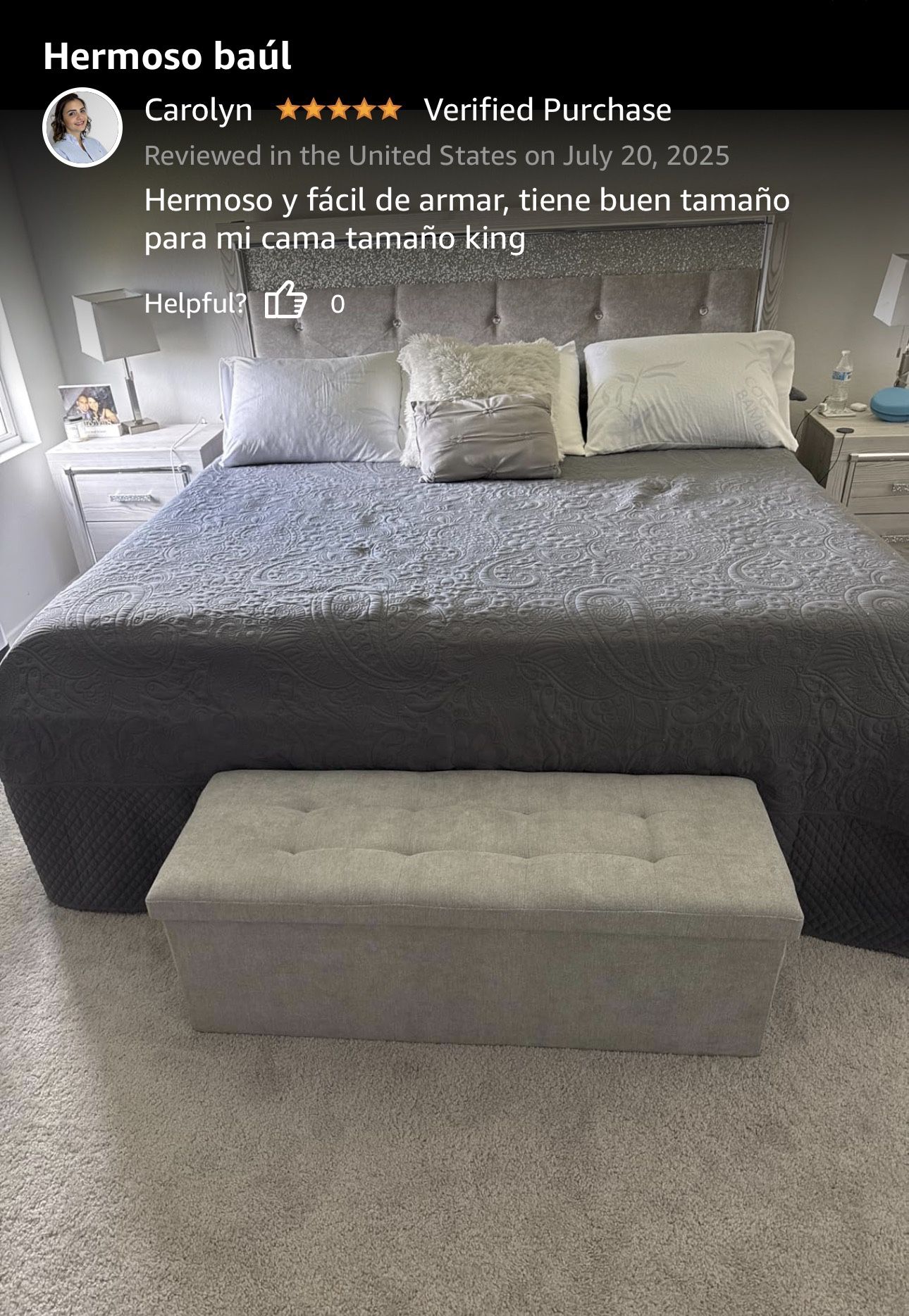 MoNiBloom 43 Inch Folding Storage Ottoman Bench, Linen Fabric Ottoman Footrest, Storage Chest, Padded Seat, End of Bed Bench for Living Room, Bedroom,