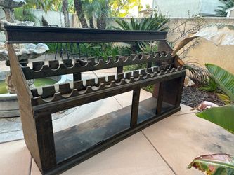Pre-rustic wine rack holds 30 bottles then addition to your dining room!