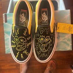 Spongebob Vans  Slip On Size 7 