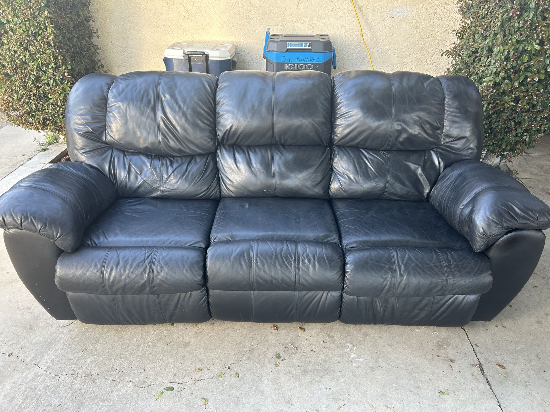 Black leather couch