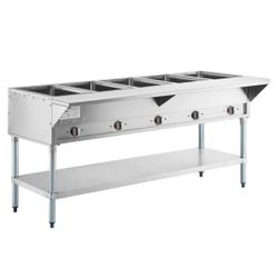 BRAND NEW Servit Commercial Restaurant Kitchen 5 Pan Electric Steam Table mesa de vapor eléctrica
