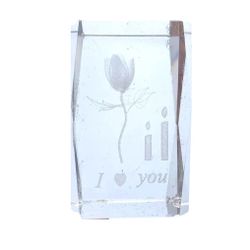 CRYSTAL MEMORY - 3D Rose Crystal - I LOVE YOU - Gift