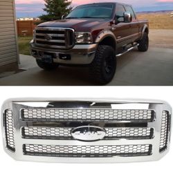 Chrome Grille for Ford F250 F350 Fits 2005 To 2007 and Excursion 2005