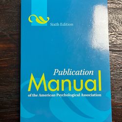 Publication Manual Of The American Psychological Association (6th Ed.) Paperback 