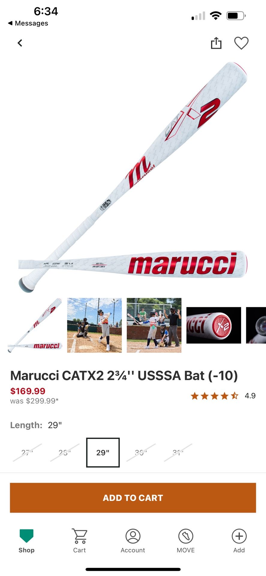 Marucci CATX2 2¾" USSSA Bat (-10)