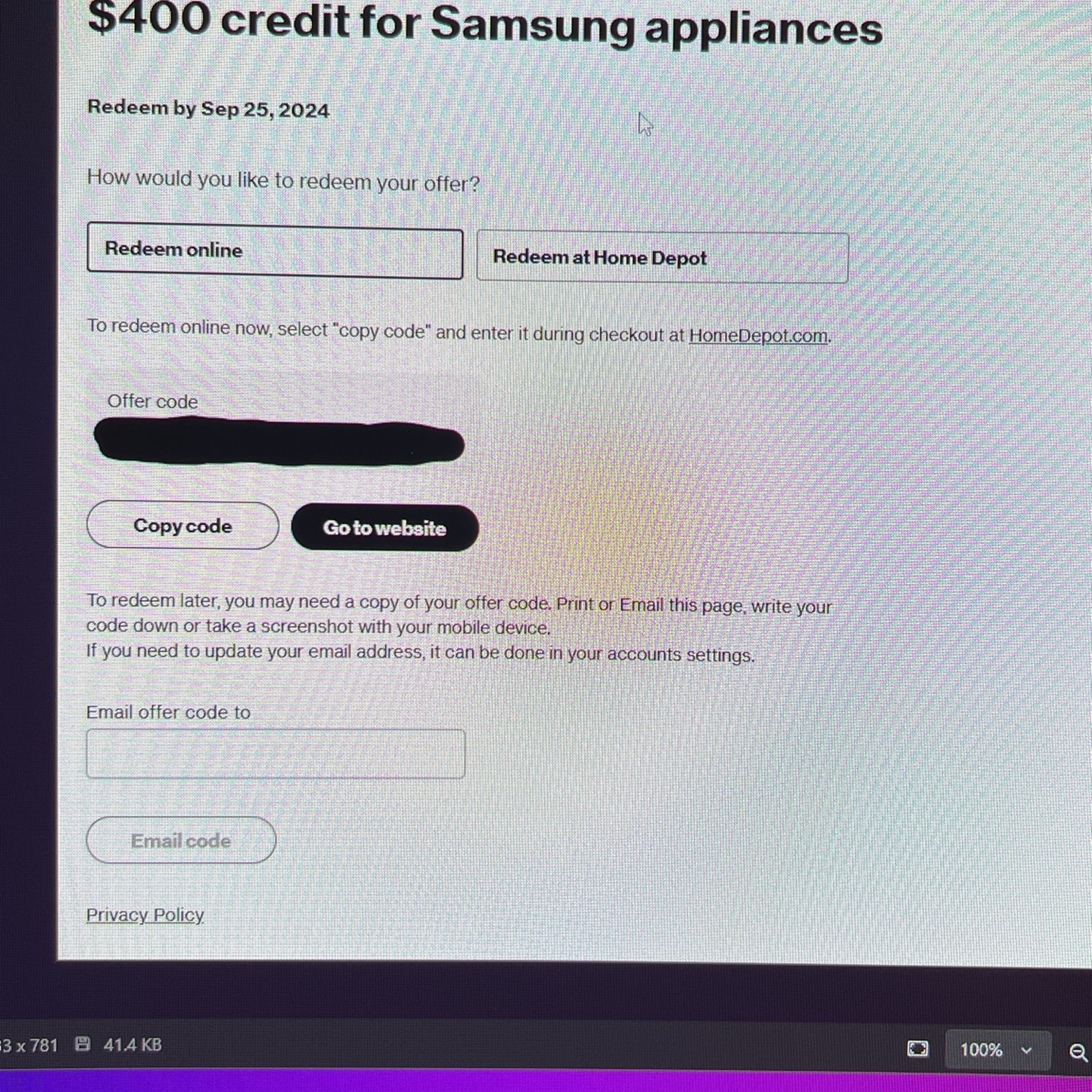 $400 Off Samsung Appliance Coupon For Home Depot