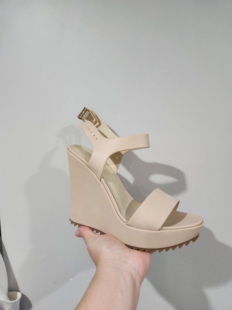 ALDO Beige Wedge Heel Sandals