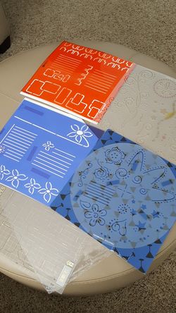Five scrapbooking stencils