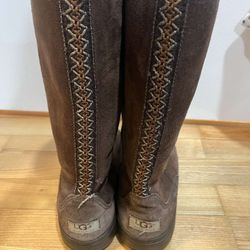 Brown UGG Australia Ultimate Tall Braid boots #uggs #boots
