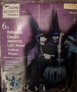 Home Depot Trio Witch Cauldron Animatronic
