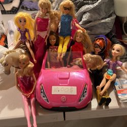 All Barbies Plus Car And Horse 