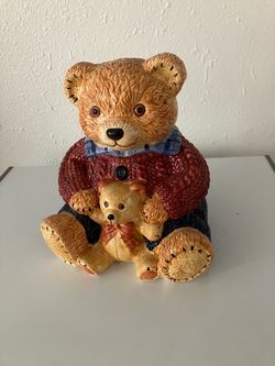 Vintage Mama bear baby bear cookie jar