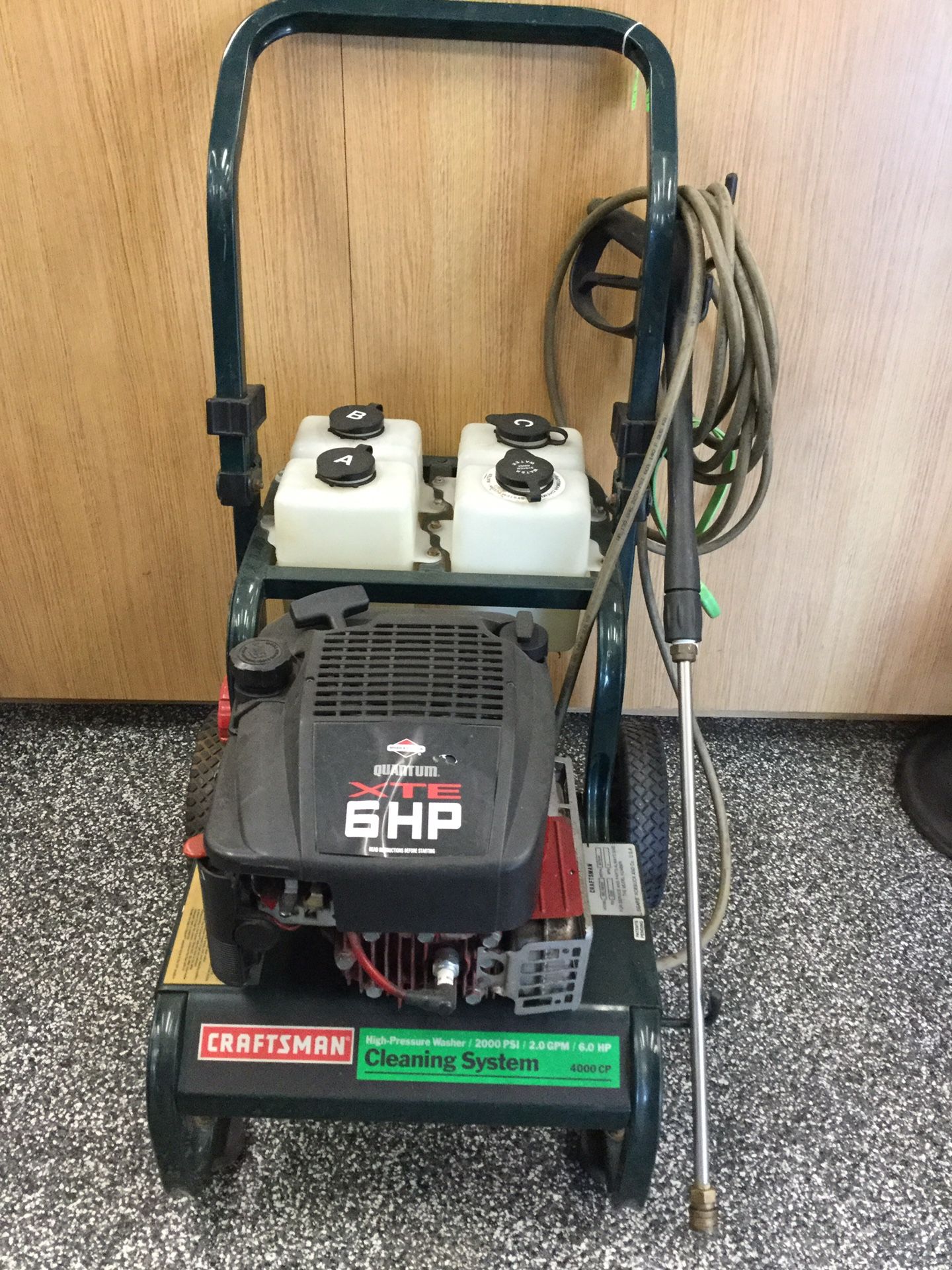 Craftsman 2000 psi pressure washer outlet